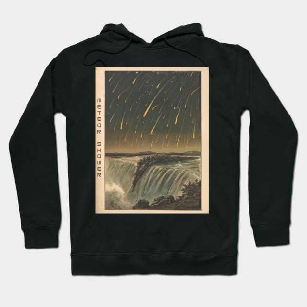 Meteor Shower Over Waterfall Hoodie by soulfulprintss8